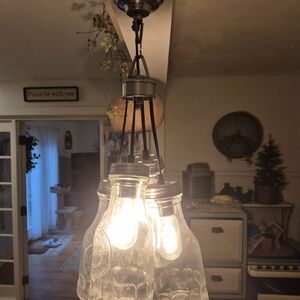 Vintage Glass Bottle Chandelier